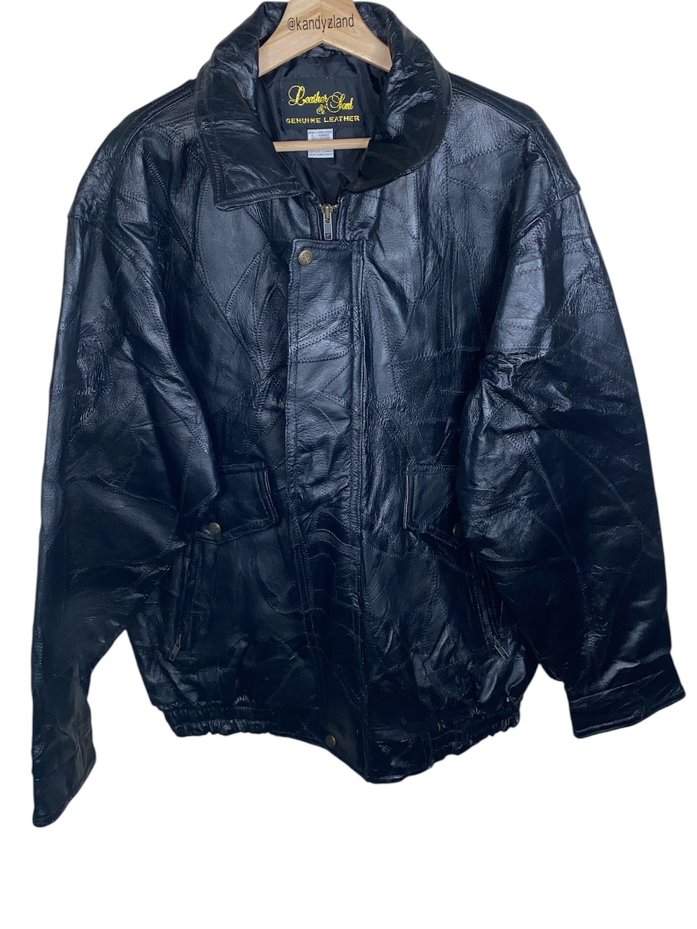LEATHER & SOUL Vintage Mens Real Leather Patchwork Jacket